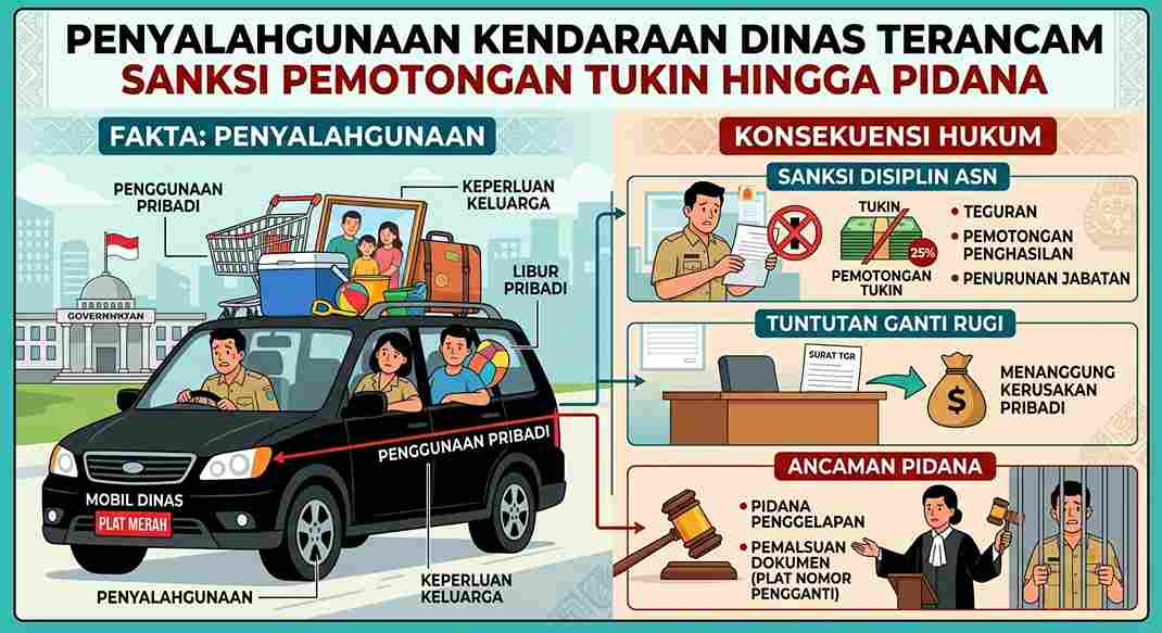 Ilustrasi Penyalahgunaan Kendaraan Dinas Terancam Sanksi Pemotongan Tukin Hingga Pidana