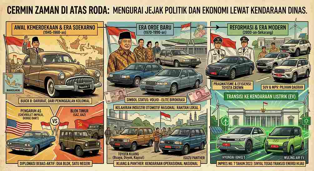 Cermin Zaman di Atas Roda Mengurai Jejak Politik dan Ekonomi Lewat Kendaraan Dinas